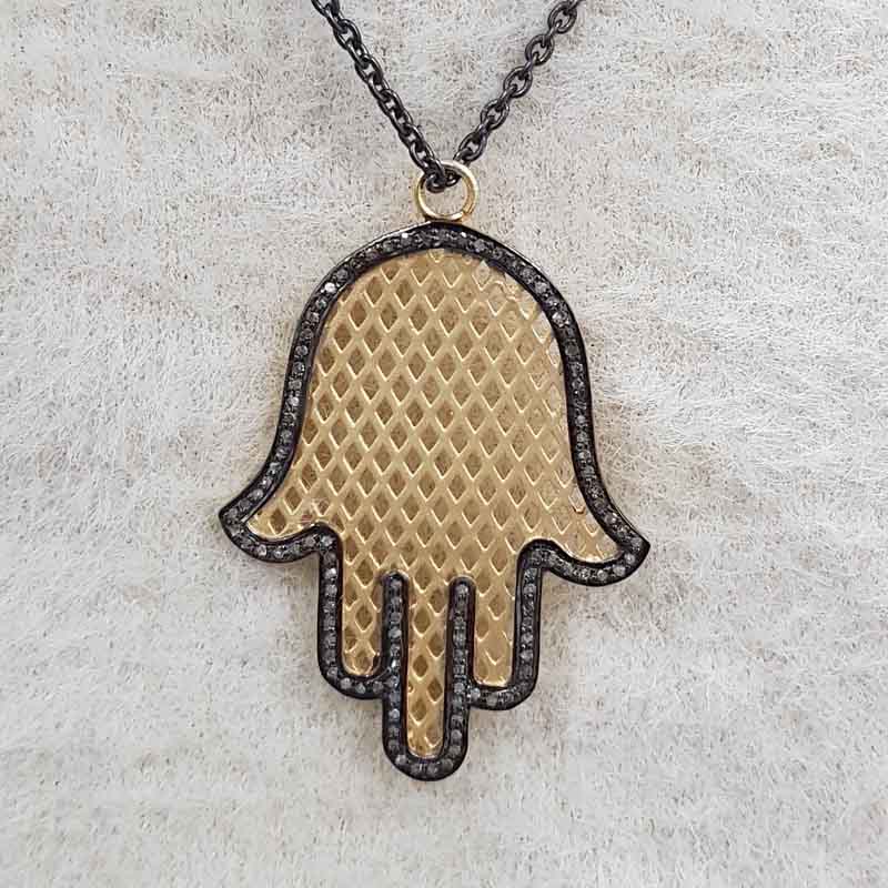 925 Sterling Silver Handmade Designer Hamsa Hand Pendent