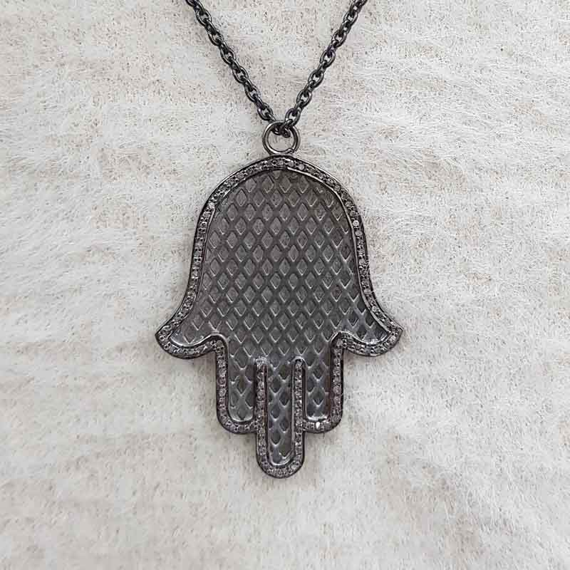 925 Sterling Silver Handmade Designer Hamsa Hand Pendent