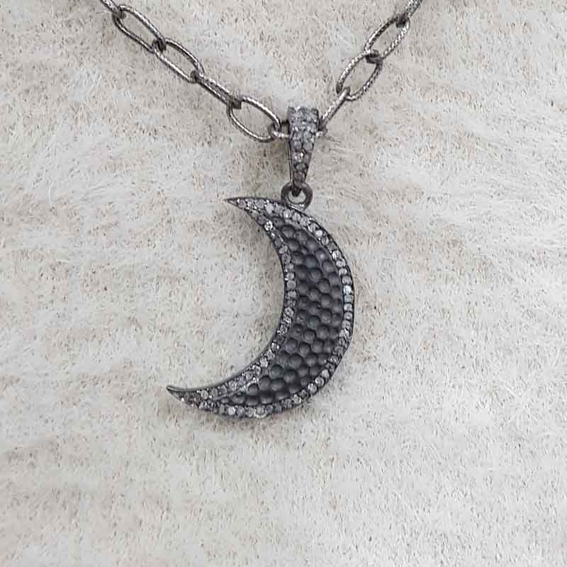 925 Sterling Silver Handmade Designer Moon Pendent