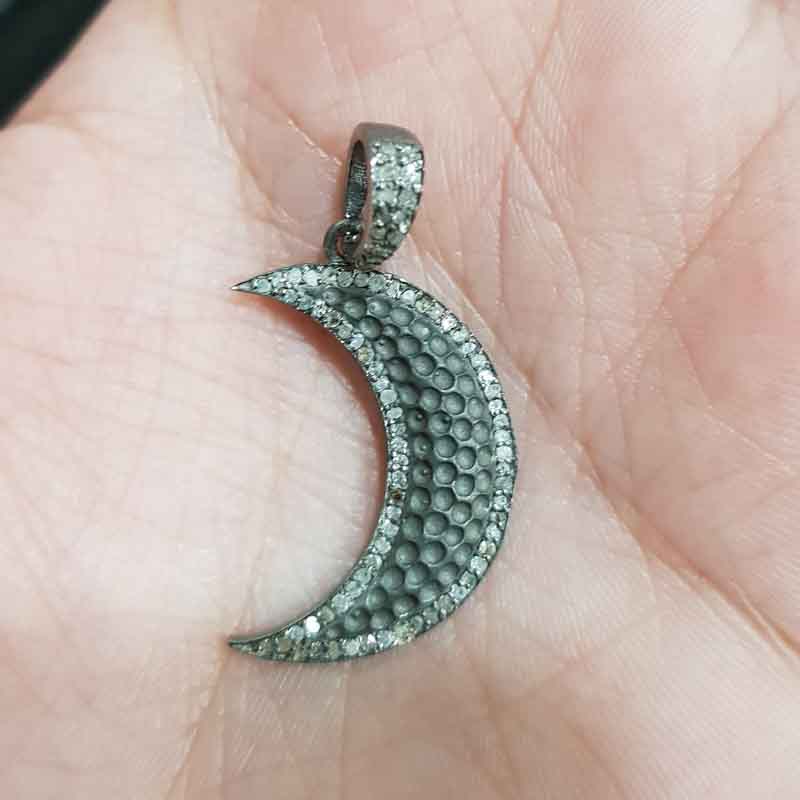 925 Sterling Silver Handmade Designer Moon Pendent