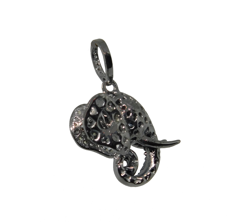 Pave Diamond Fancy Designer Elephant Pendant