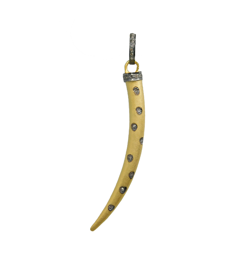 Yellow & Black Matte Finish Designer Horn Pendant