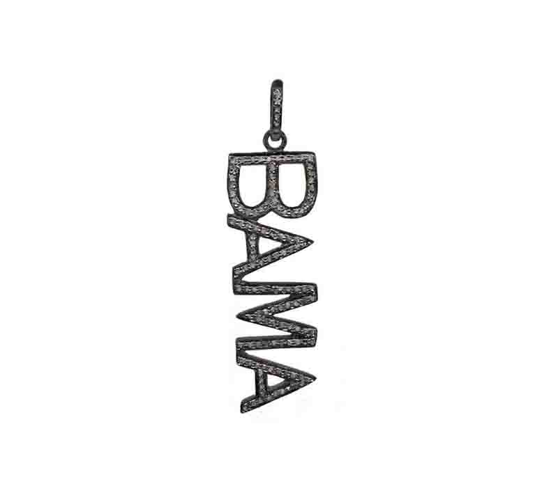 BAMA Letter Pendant With Pave Layer