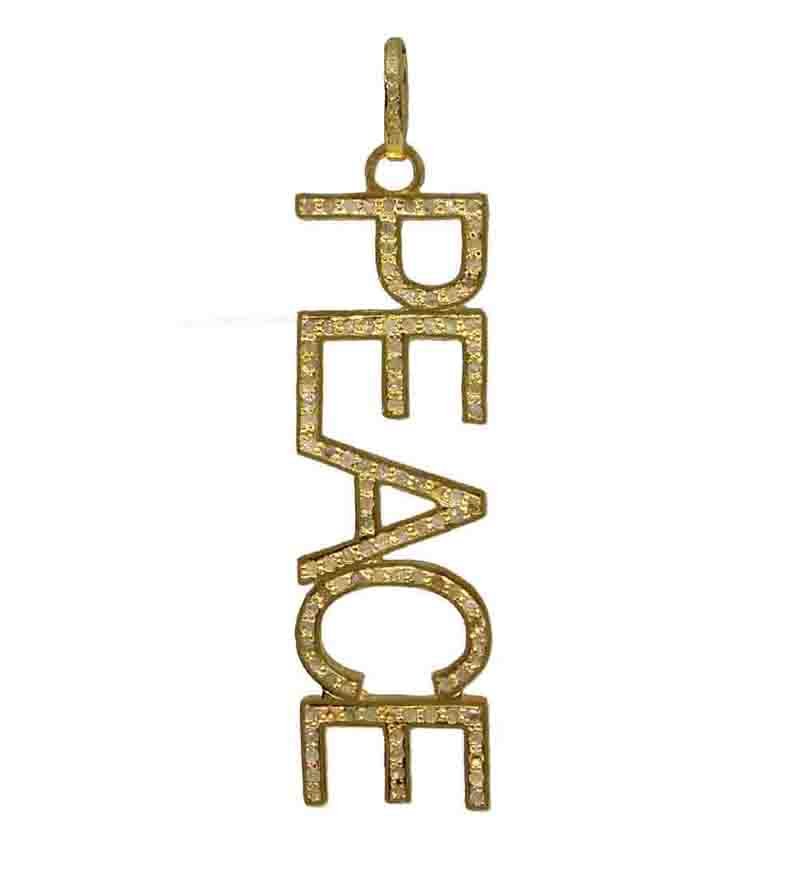 Pave Diamond Handmade Designer Peace Pendant