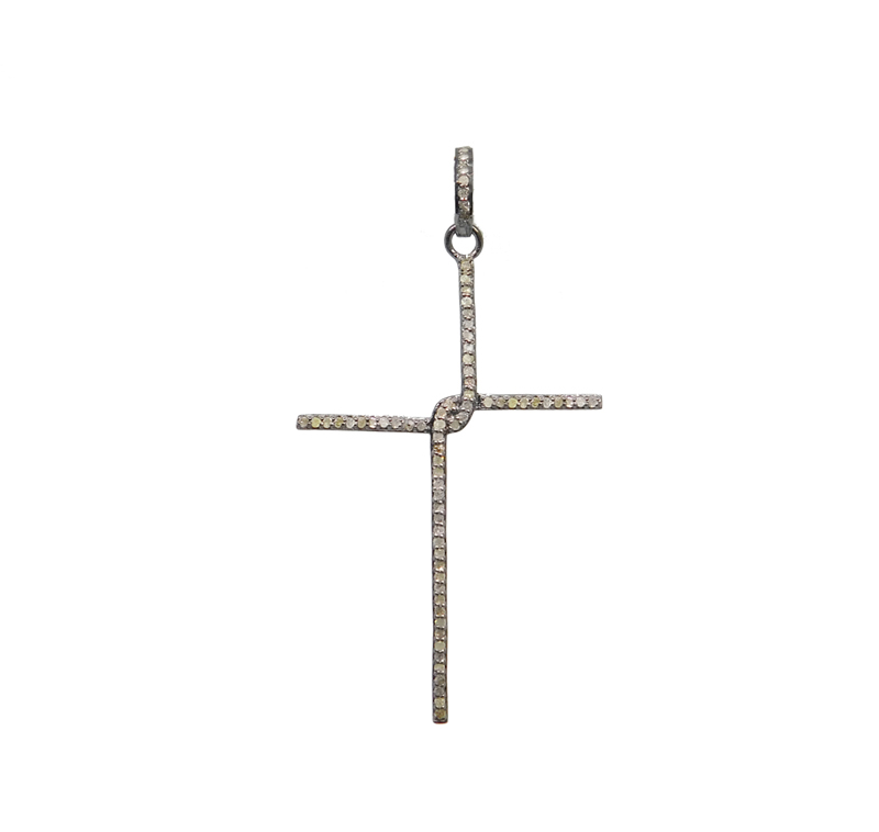 Beautiful Designed Cross Style Pendant With Pave Layer