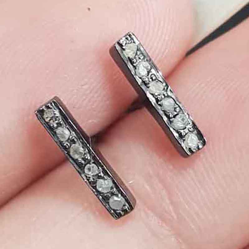 Gorgeous One Line Pave Diamond Stud