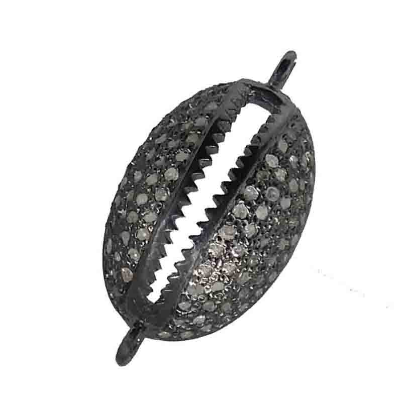 Sterling Silver Handmade Pave Diamond Designer Beads