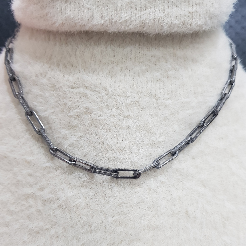 Handmade 925 Sterling Silver Diamond Chain