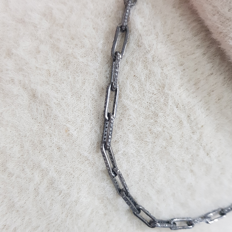 Handmade 925 Sterling Silver Diamond Chain