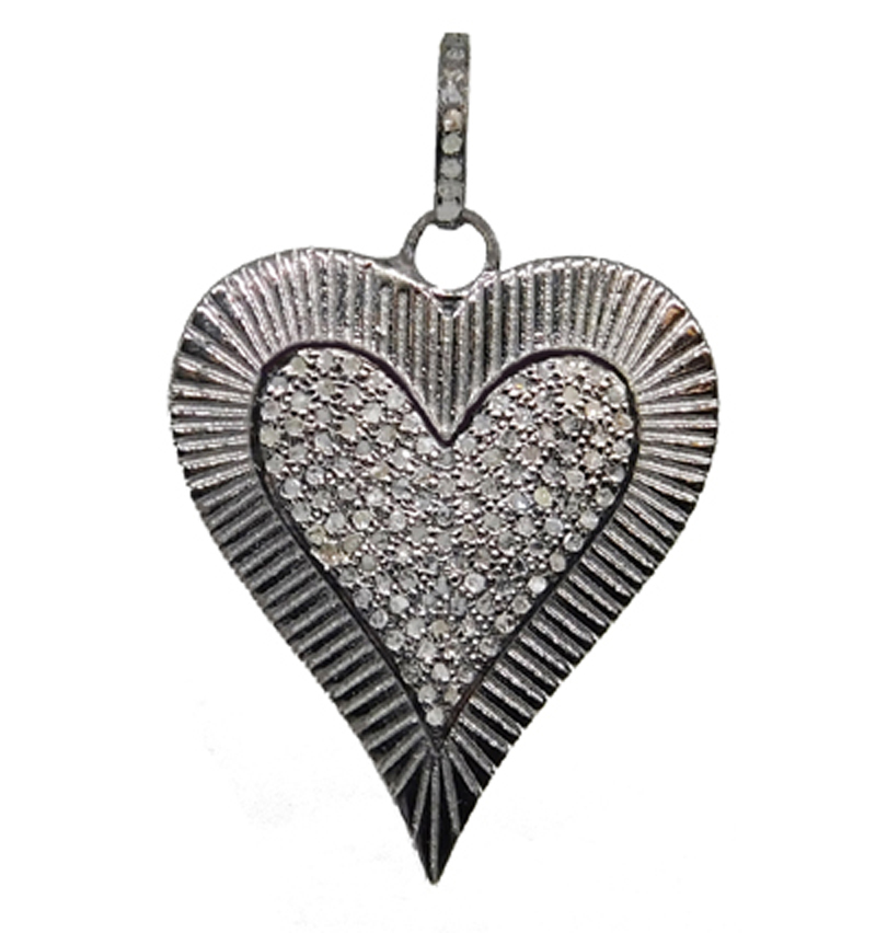 Attractive Pave Diamond Handmade Fancy Designer Heart pendant