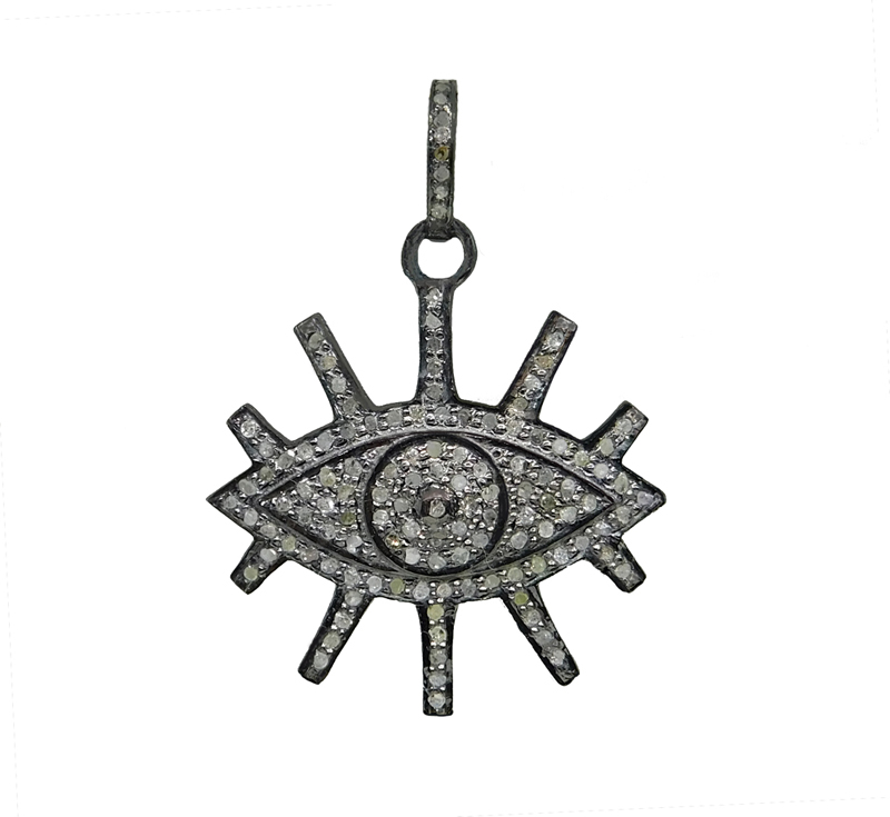 Pave Diamond Evil Eye Pendent