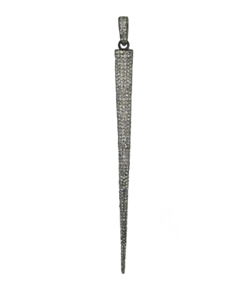 Long Spike Pendant With Pave Layers