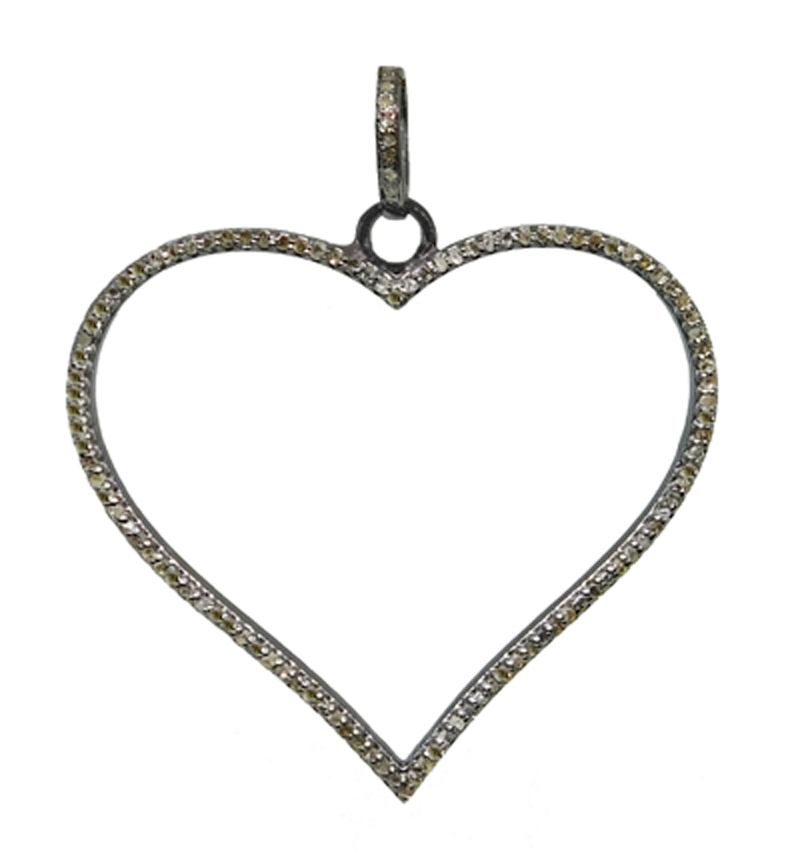 Beautiful Designed Open Heart Pendant with Pave Layers