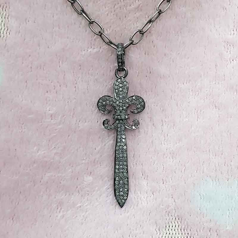 Stylish Fully Pave Diamond Cross Pendent