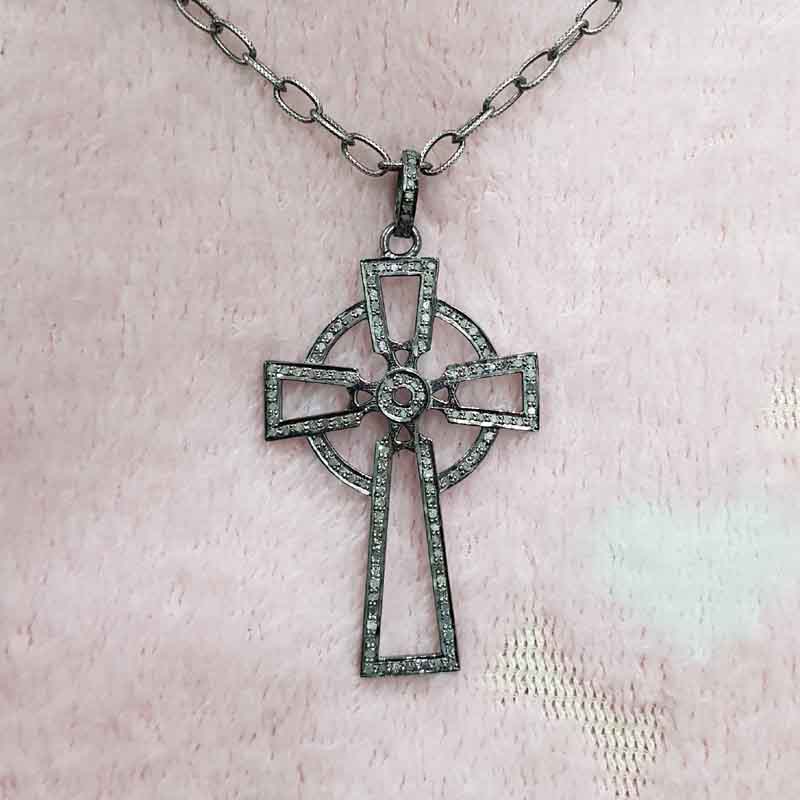 Natural Pave Diamond Gorgeous Cross Pendent