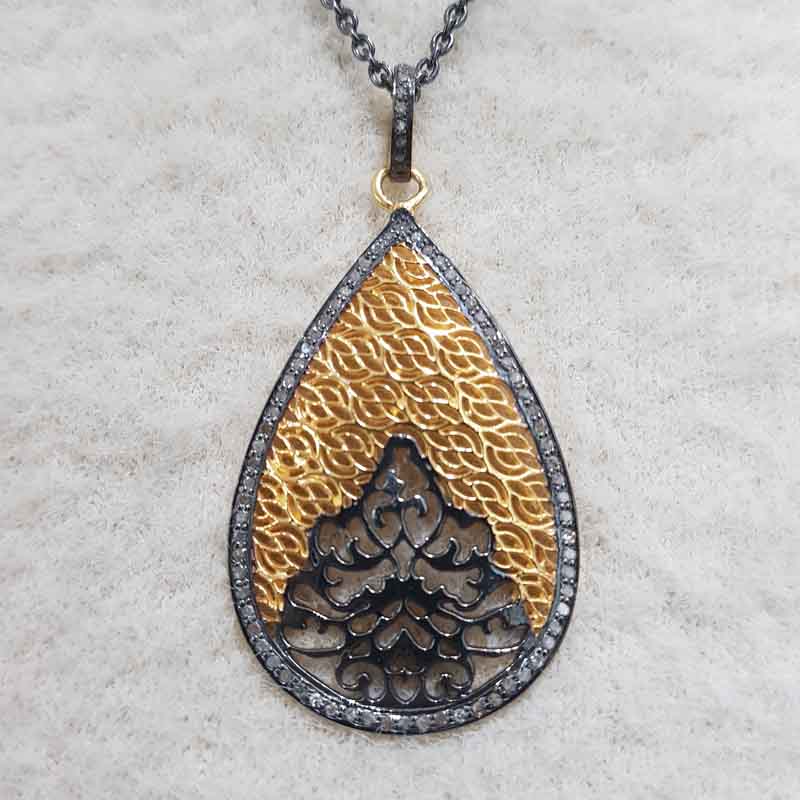 Graceful Yellow And Black Fancy Designer pendent