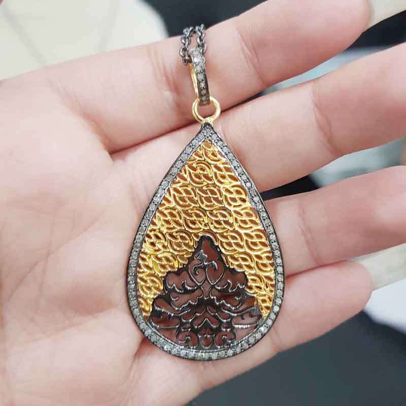 Graceful Yellow And Black Fancy Designer pendent