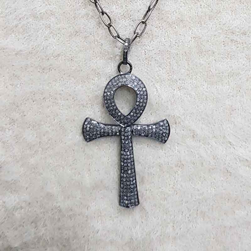 Fully Pave Diamond Setting Handmade Designer Cross Pendent