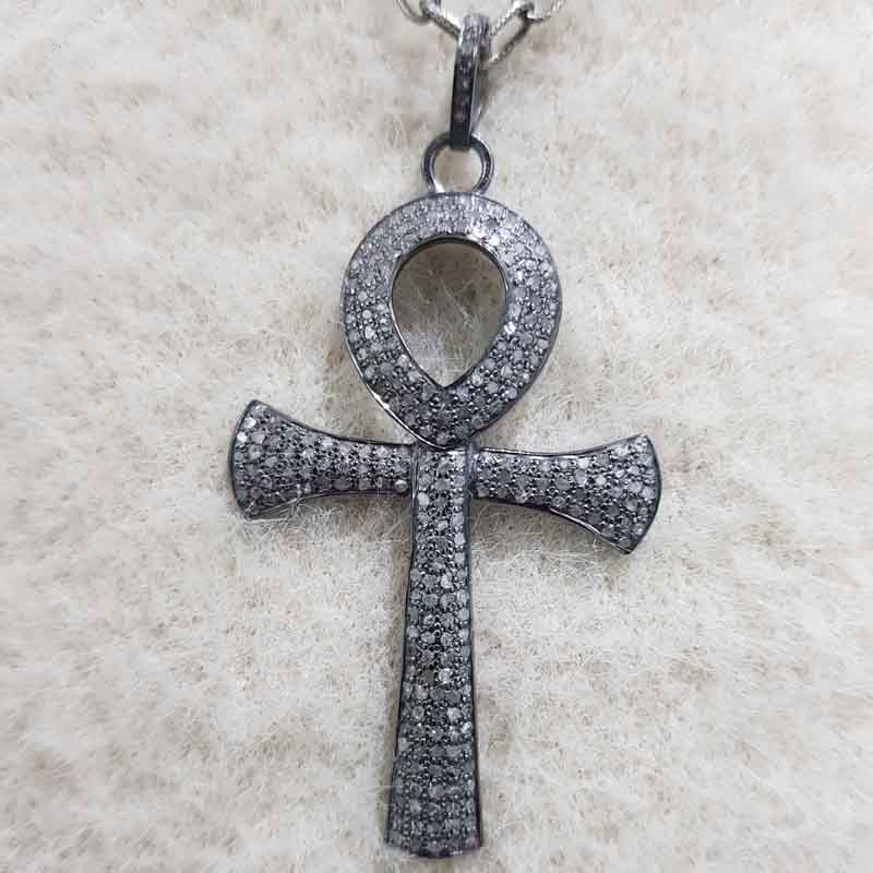 Fully Pave Diamond Setting Handmade Designer Cross Pendent