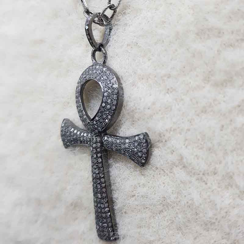 Fully Pave Diamond Setting Handmade Designer Cross Pendent