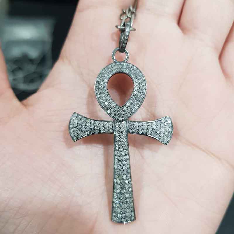 Fully Pave Diamond Setting Handmade Designer Cross Pendent