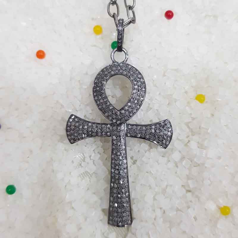 Fully Pave Diamond Setting Handmade Designer Cross Pendent