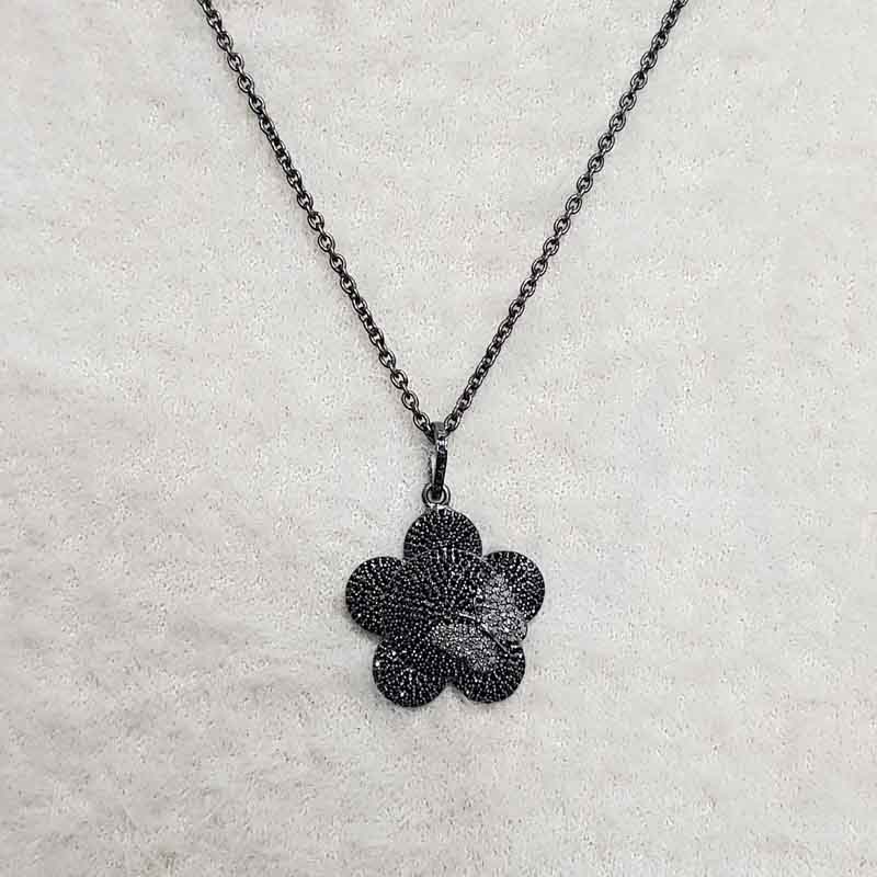 Pave Diamond Flower Design pendent