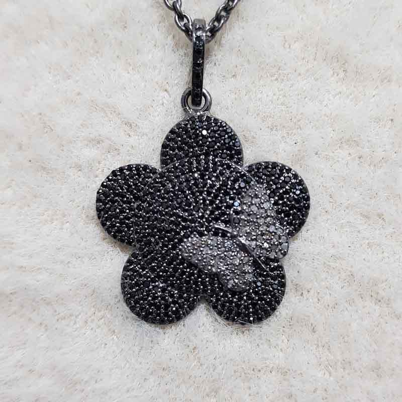 Pave Diamond Flower Design pendent