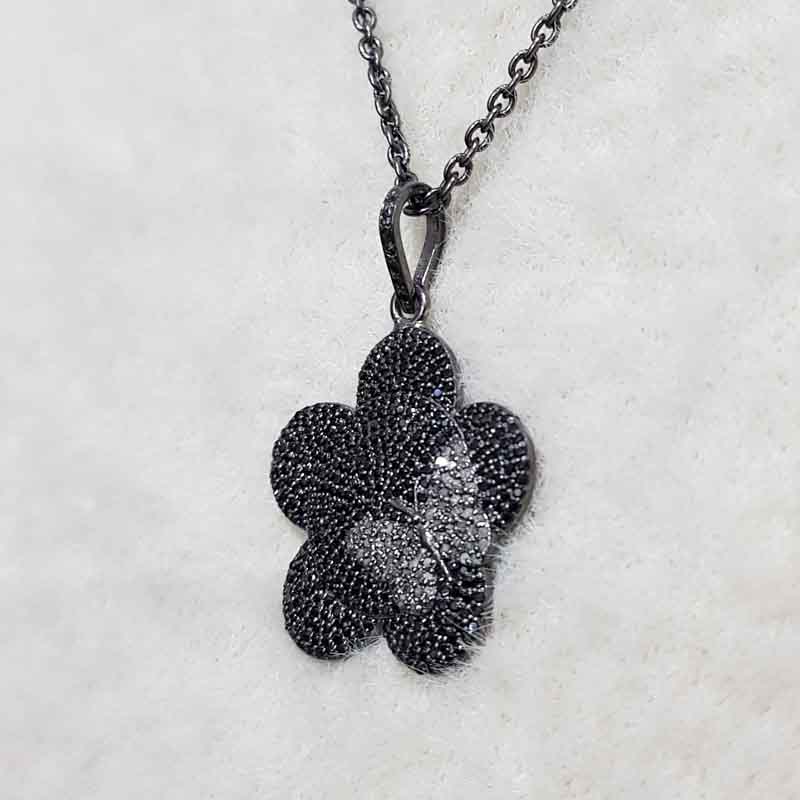 Pave Diamond Flower Design pendent