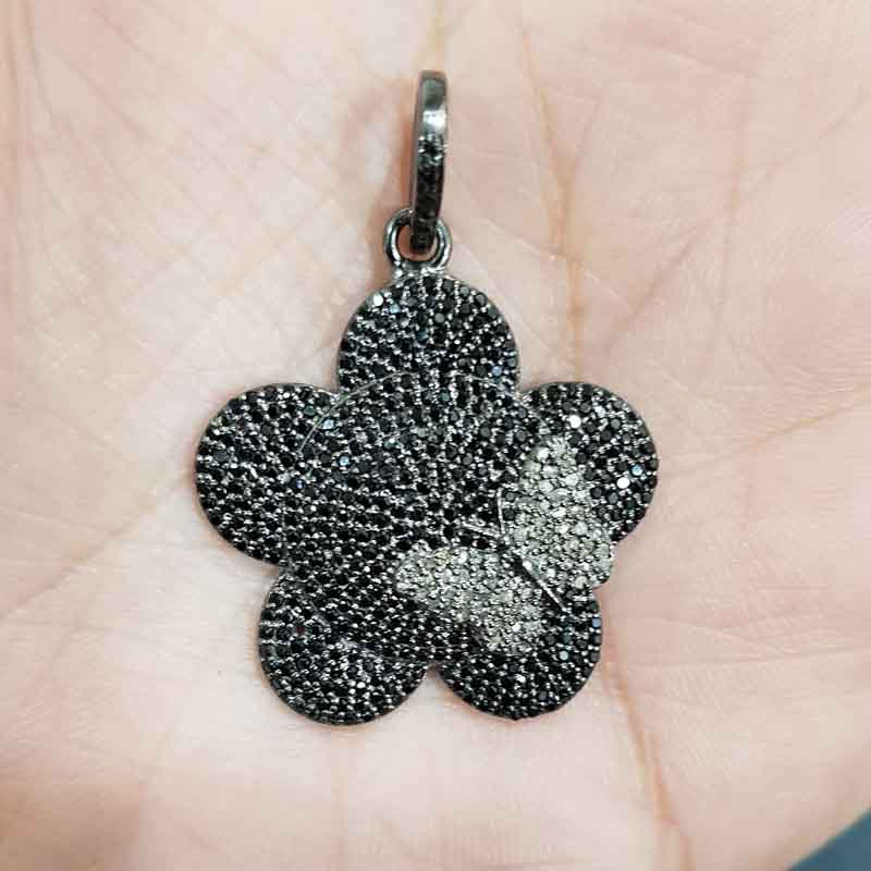 Pave Diamond Flower Design pendent