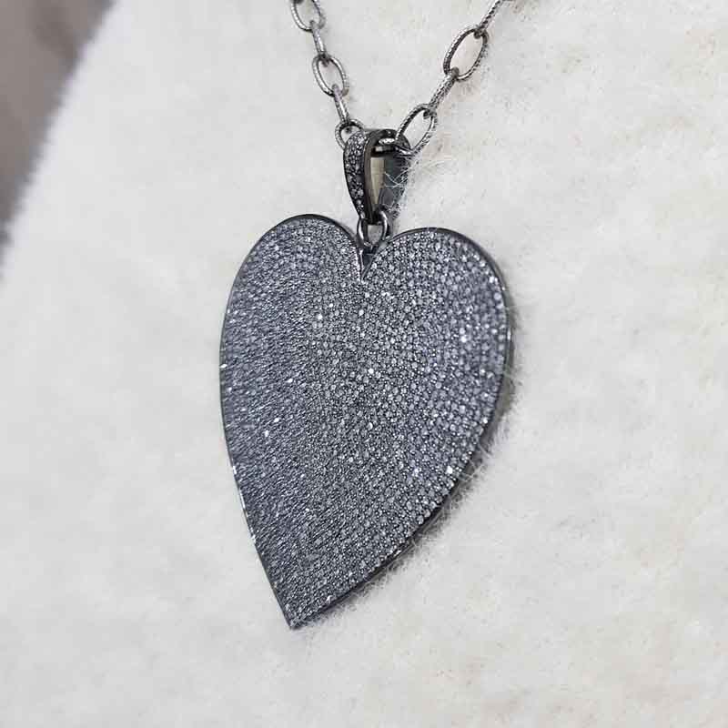 Fully Pave Diamond Setting Handmade Designer Heart Pendent