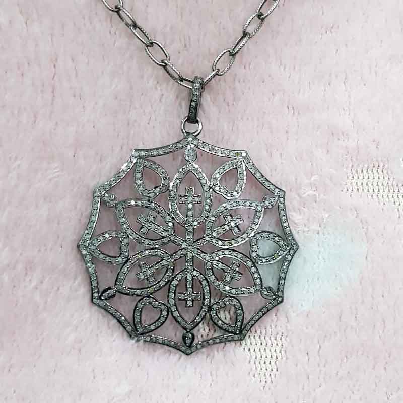 Glorious Fancy Designer Little Cross Pave Diamond Pendent