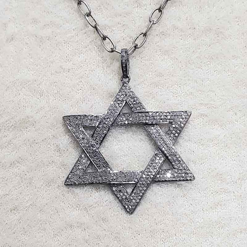 Fully Pave Diamond Setting Handmade Designer Star Pendent