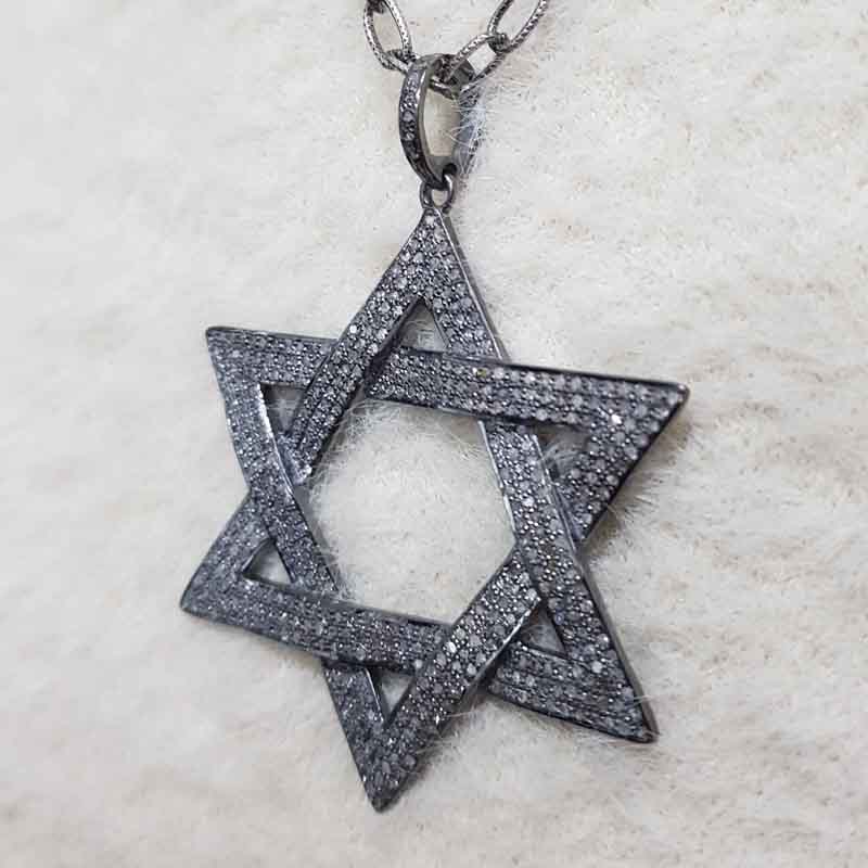 Fully Pave Diamond Setting Handmade Designer Star Pendent