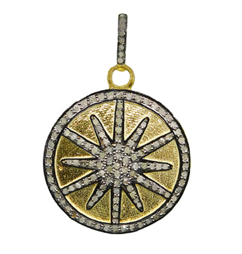 Yellow & Black Fancy Designer Handmade Starburst Pendant