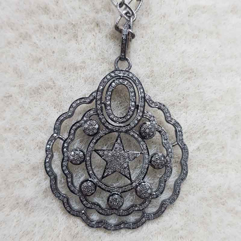 Graceful Pave Diamond Handmade Designer Star pendent