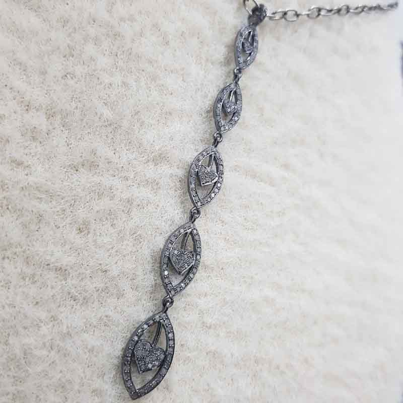 Unique Designer Long Hanging Fancy pendent With Pave Layers