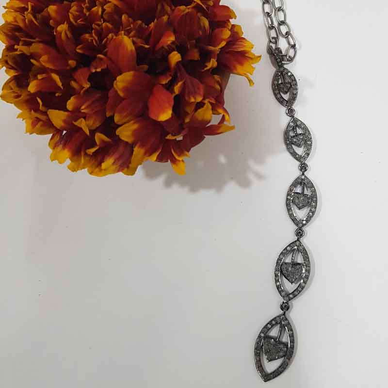 Unique Designer Long Hanging Fancy pendent With Pave Layers