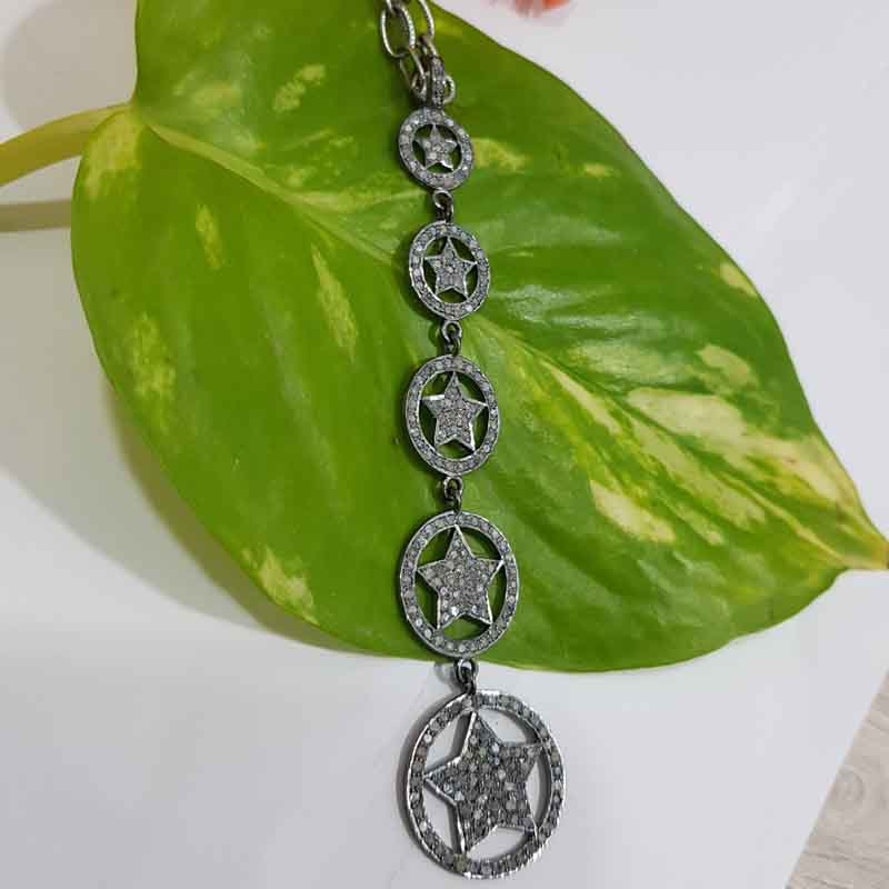 Fancy Designer Long hanging pendent With pave diamond layers