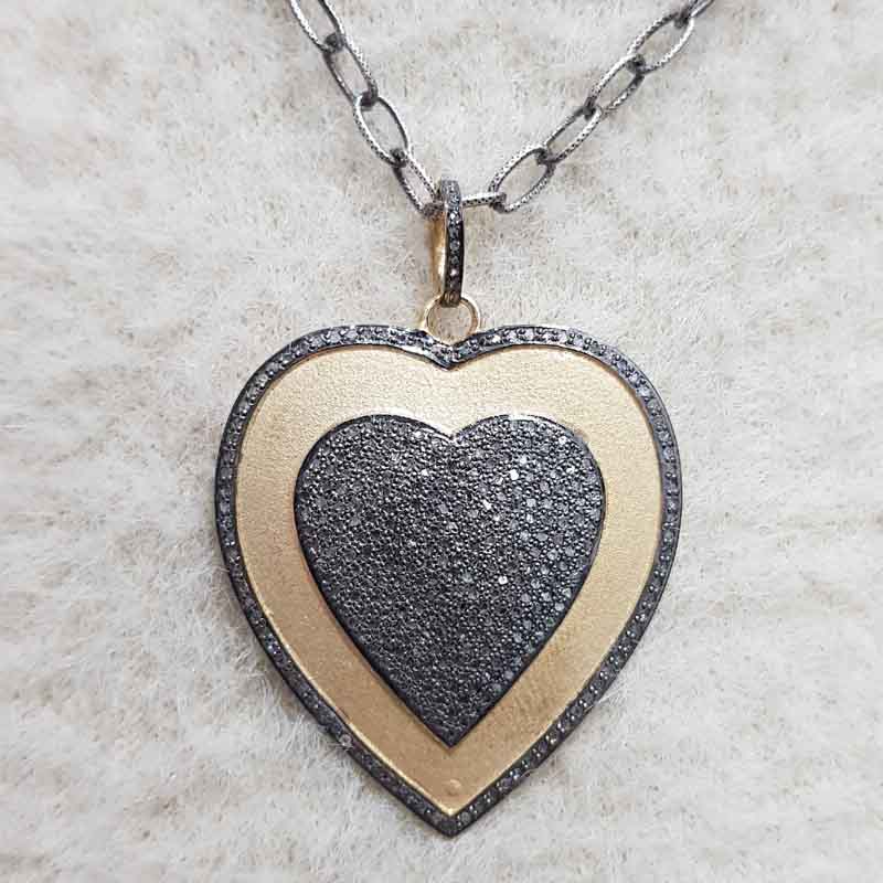 Yellow Matte Finish Designer Heart Pendent