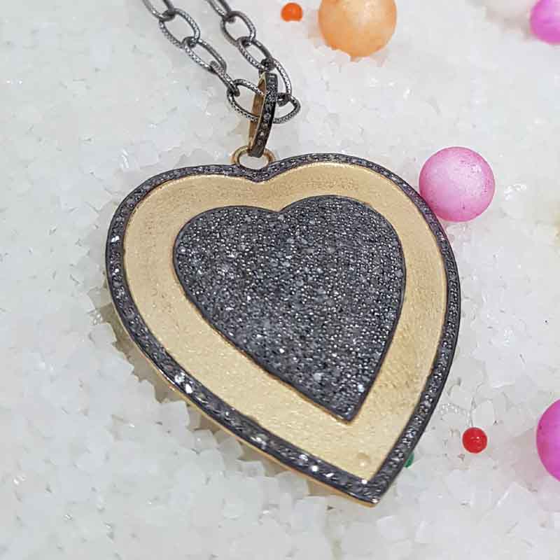 Yellow Matte Finish Designer Heart Pendent