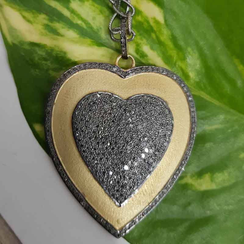 Yellow Matte Finish Designer Heart Pendent