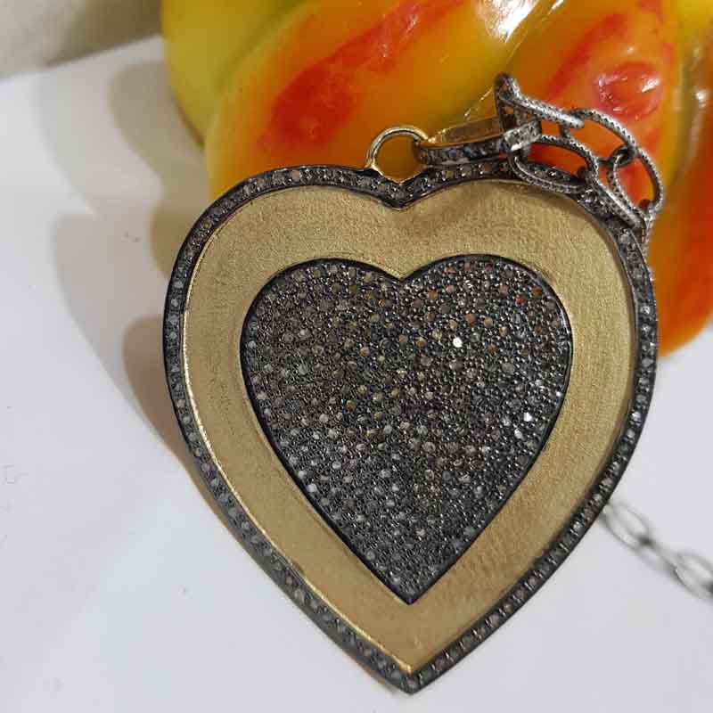 Yellow Matte Finish Designer Heart Pendent