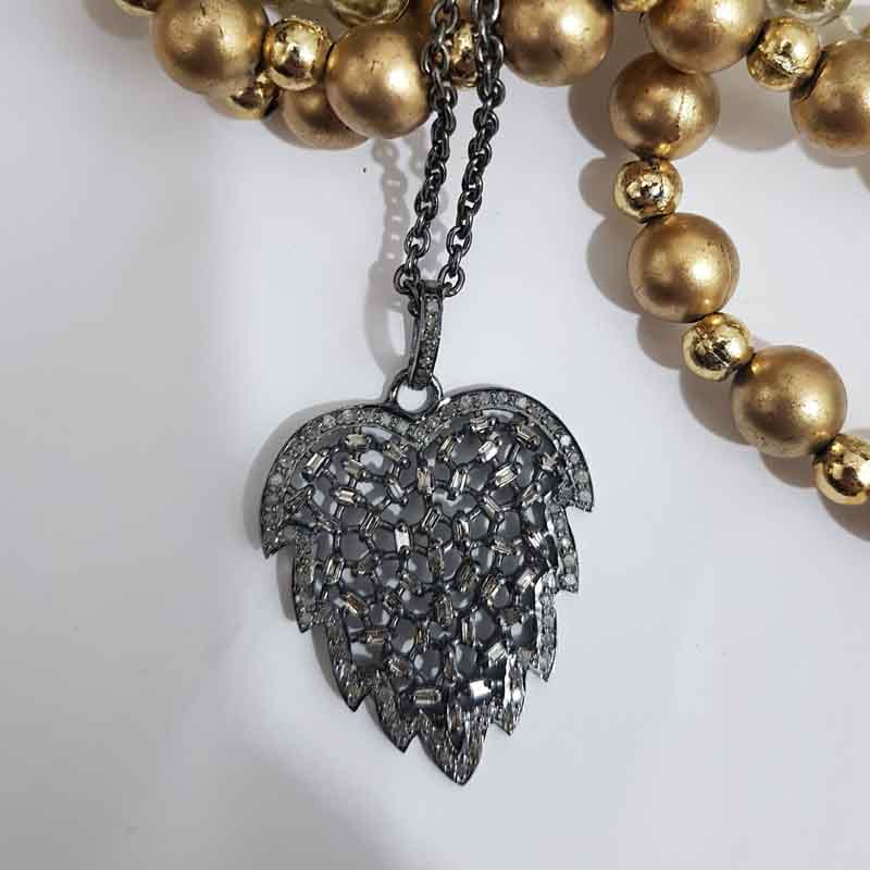 Stunning Fancy Designer Pave Diamond Pendent