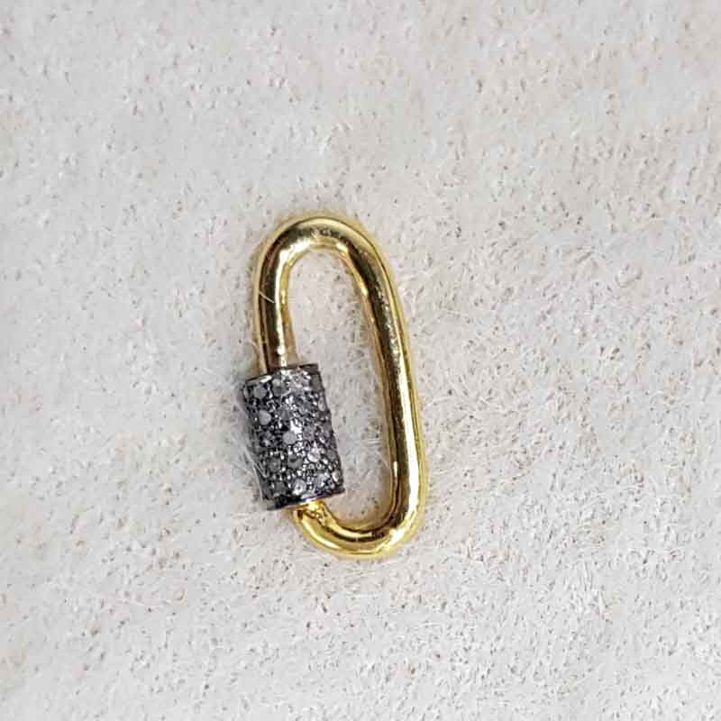 Decorous Yellow plated Pave Diamond Screw Clasp Lock