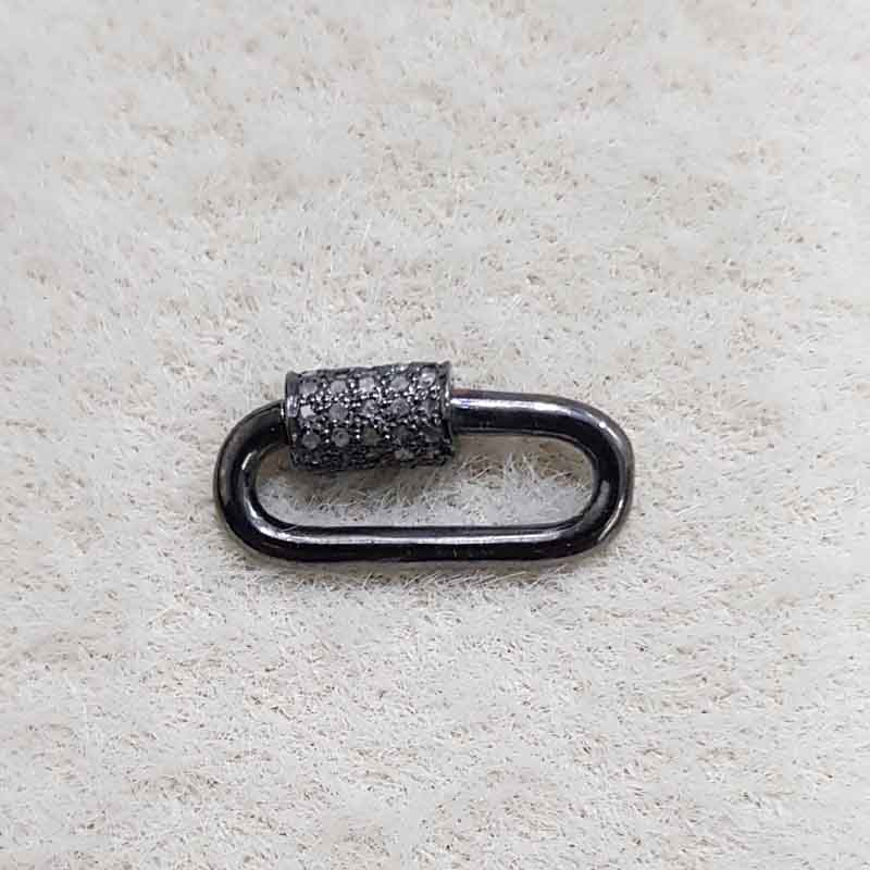 Decorous Fancy Black Plated Pave Diamond Screw Lock