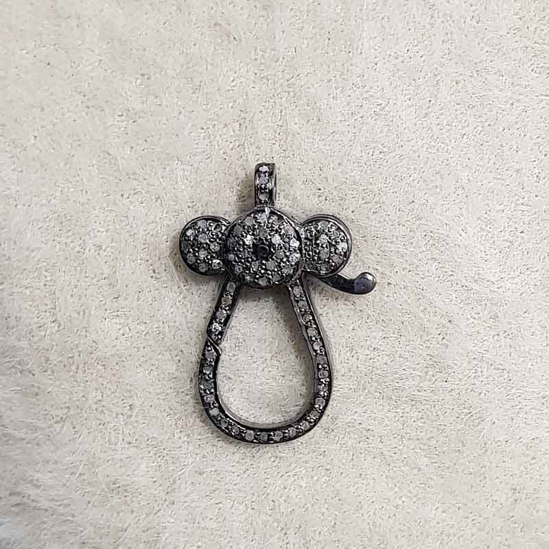 Decorous Fancy Designer Pave Diamond Spring Clasp Lock