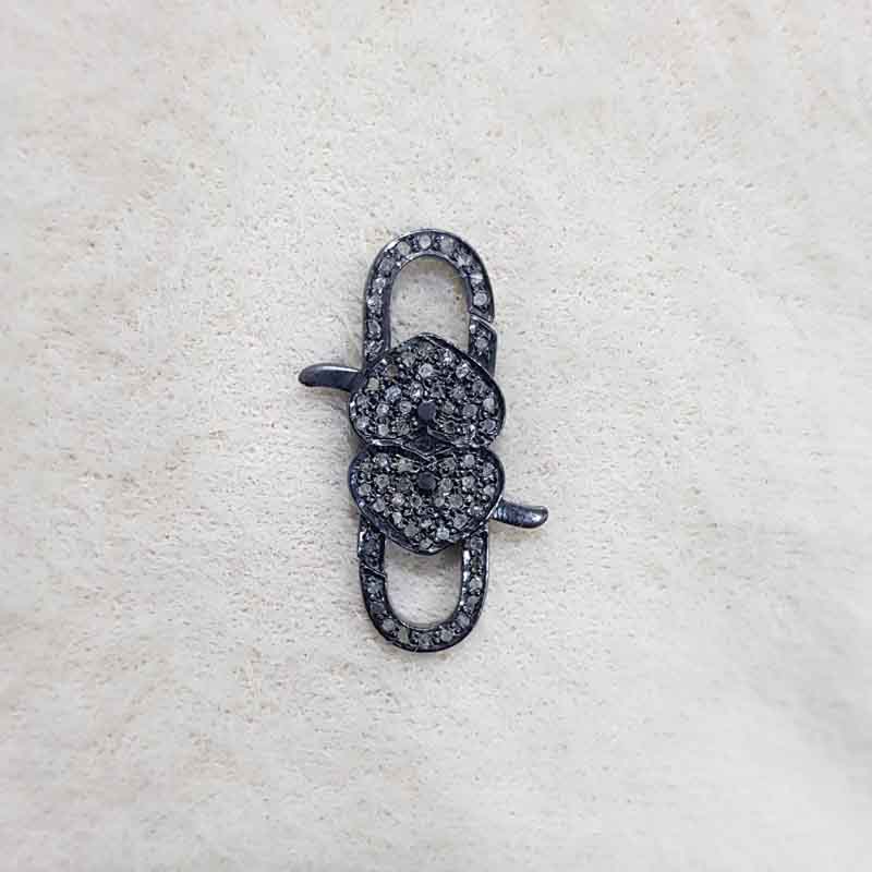 Shiny Small Heart Style Handmade Pave Diamond Spring Lobster