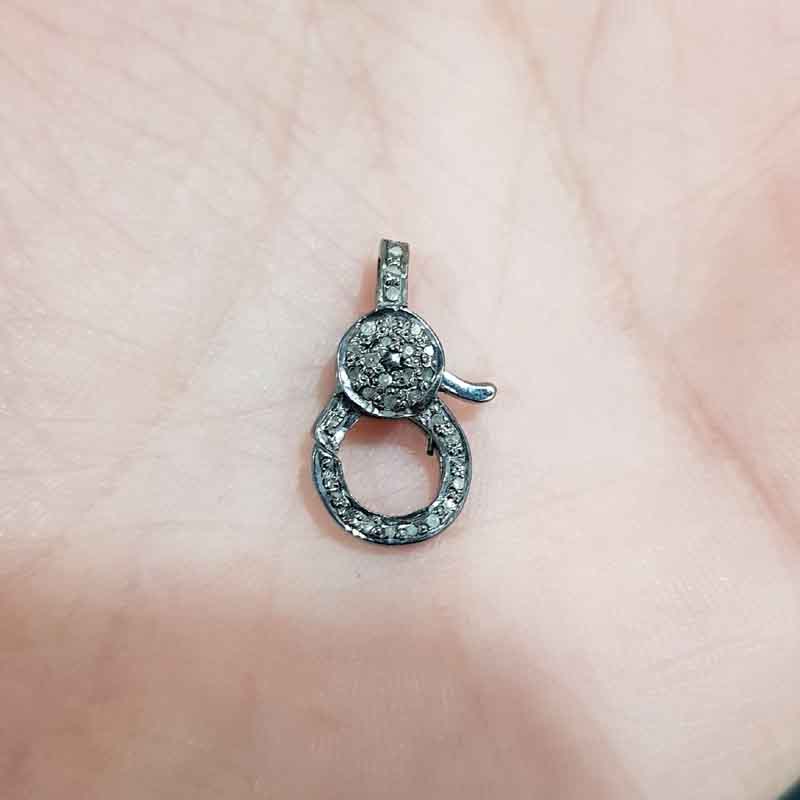 Round Designed Handmade Style Spring Lock With pave layers