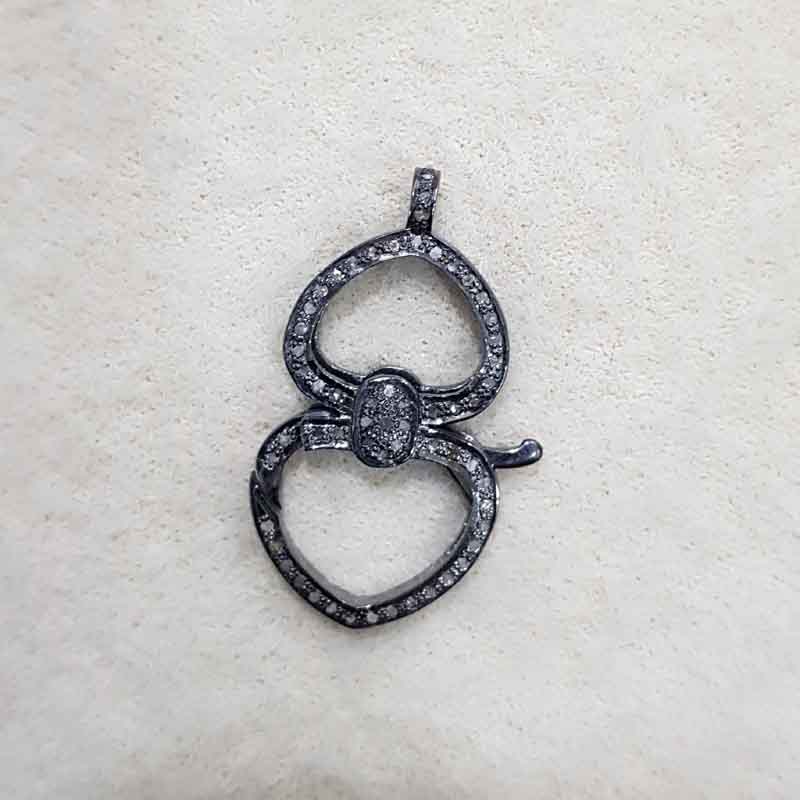 Fancy Designer Black Rhodium Handmade Spring Clasp Lock